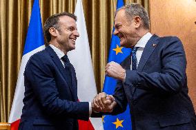 French President Emmanel Macron In Poland