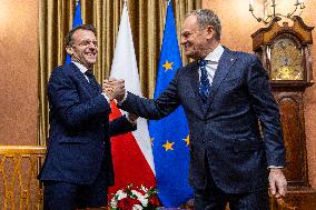 French President Emmanel Macron In Poland