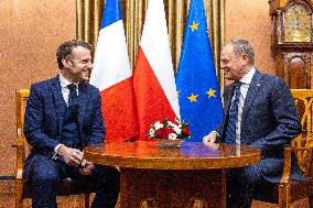 French President Emmanel Macron In Poland