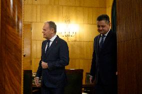 Polish PM Donald Tusk Bilateral Meeting With  French President Emmanuel Macron.