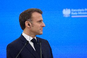 Polish PM Donald Tusk Bilateral Meeting With  French President Emmanuel Macron.