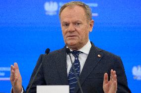 Polish PM Donald Tusk Bilateral Meeting With  French President Emmanuel Macron.