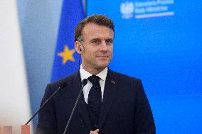 Polish PM Donald Tusk Bilateral Meeting With  French President Emmanuel Macron.