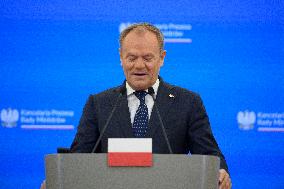 Polish PM Donald Tusk Bilateral Meeting With  French President Emmanuel Macron.