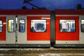 Evening Travel In Munich Metropolitan Area On The S-Bahn