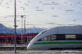 Modern And ​DB Regional Train In Garmisch-Partenkirchen