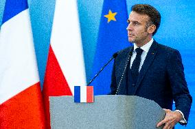 French President Emmanuel Macron In Poland