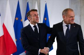 Meeting With The President Of The French Republic Emmanuel Macron In Warsaw