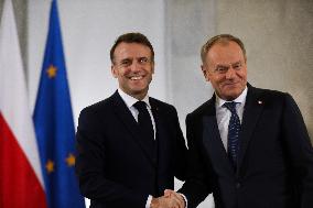 Meeting With The President Of The French Republic Emmanuel Macron In Warsaw