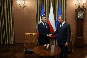 Meeting With The President Of The French Republic Emmanuel Macron In Warsaw