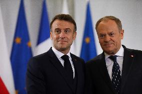 Meeting With The President Of The French Republic Emmanuel Macron In Warsaw