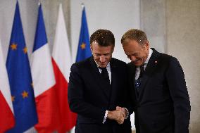 Meeting With The President Of The French Republic Emmanuel Macron In Warsaw