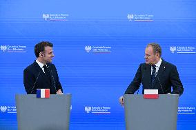 Macron And Tusk Discuss Ukraine And EU Presidency