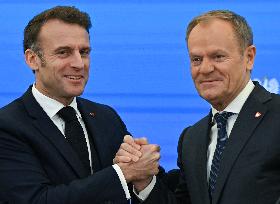 Macron And Tusk Discuss Ukraine And EU Presidency