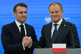 Macron And Tusk Discuss Ukraine And EU Presidency