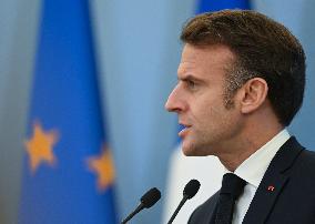 Macron And Tusk Discuss Ukraine And EU Presidency