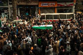 Mourners Gather For Activist Mazen Al-Hamada Funeral - Damascus