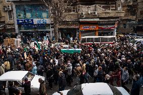 Mourners Gather For Activist Mazen Al-Hamada Funeral - Damascus