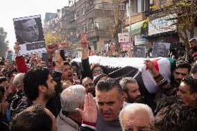 Mourners Gather For Activist Mazen Al-Hamada Funeral - Damascus