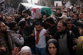 Mourners Gather For Activist Mazen Al-Hamada Funeral - Damascus