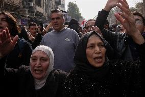 Mourners Gather For Activist Mazen Al-Hamada Funeral - Damascus