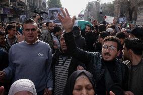 Mourners Gather For Activist Mazen Al-Hamada Funeral - Damascus