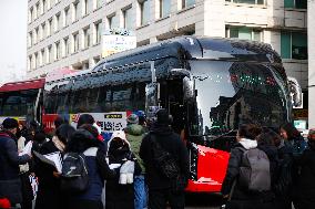 Press Conference Urging Ruling People Power Party To Support Impeachment Vote In Seoul