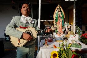 Mariachis Sing To The Virgin Of Guadalupe In Mexico