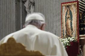 Pope Francis Presides Over The Mass For Our Lady Of Guadalupe - Vatican