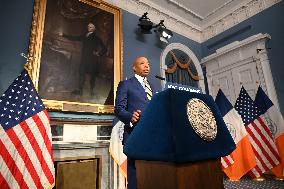 Mayor Of New York City Eric Adams Speaks At A News Conference Following His Meeting With Incoming Trump-Vance Administration “bo