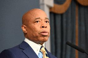 Mayor Of New York City Eric Adams Speaks At A News Conference Following His Meeting With Incoming Trump-Vance Administration “bo