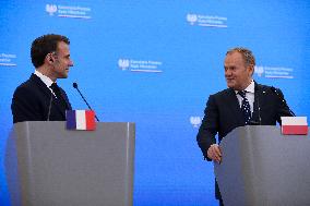 Meeting With The President Of The French Republic Emmanuel Macron In Warsaw