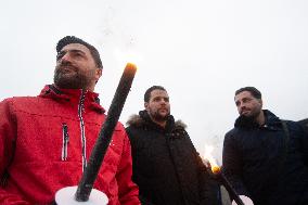 Protest March Against Thyssenkrupp Steel Jobcuts In Duisburg