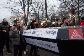 Protest March Against Thyssenkrupp Steel Jobcuts In Duisburg