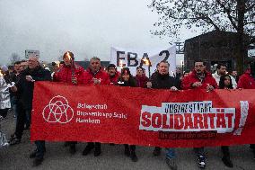 Protest March Against Thyssenkrupp Steel Jobcuts In Duisburg