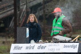 Protest March Against Thyssenkrupp Steel Jobcuts In Duisburg