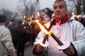 Protest March Against Thyssenkrupp Steel Jobcuts In Duisburg