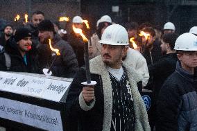 Protest March Against Thyssenkrupp Steel Jobcuts In Duisburg