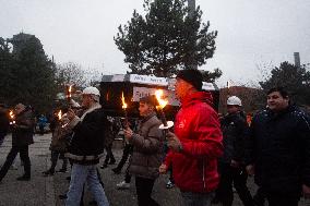 Protest March Against Thyssenkrupp Steel Jobcuts In Duisburg