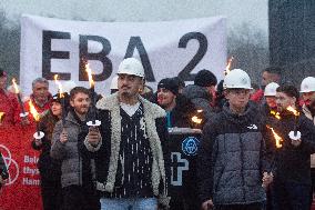 Protest March Against Thyssenkrupp Steel Jobcuts In Duisburg