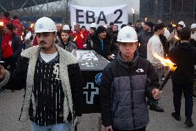 Protest March Against Thyssenkrupp Steel Jobcuts In Duisburg