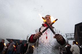 Protest March Against Thyssenkrupp Steel Jobcuts In Duisburg