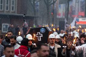 Protest March Against Thyssenkrupp Steel Jobcuts In Duisburg