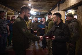 Zelenskyy Visits Fronline Troops - Zaporizhzhia