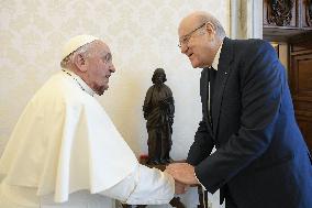 Pope Francis Meets With Najib Mikati - Vatican