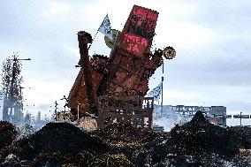 Farmers Protest by Lighting Fires of Anger - France