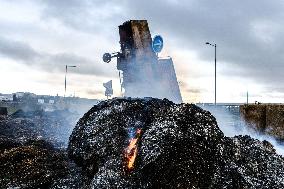 Farmers Protest by Lighting Fires of Anger - France