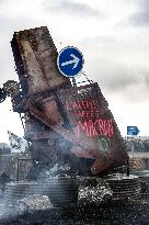 Farmers Protest by Lighting Fires of Anger - France