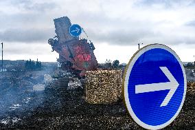 Farmers Protest by Lighting Fires of Anger - France