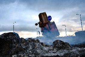 Farmers Protest by Lighting Fires of Anger - France